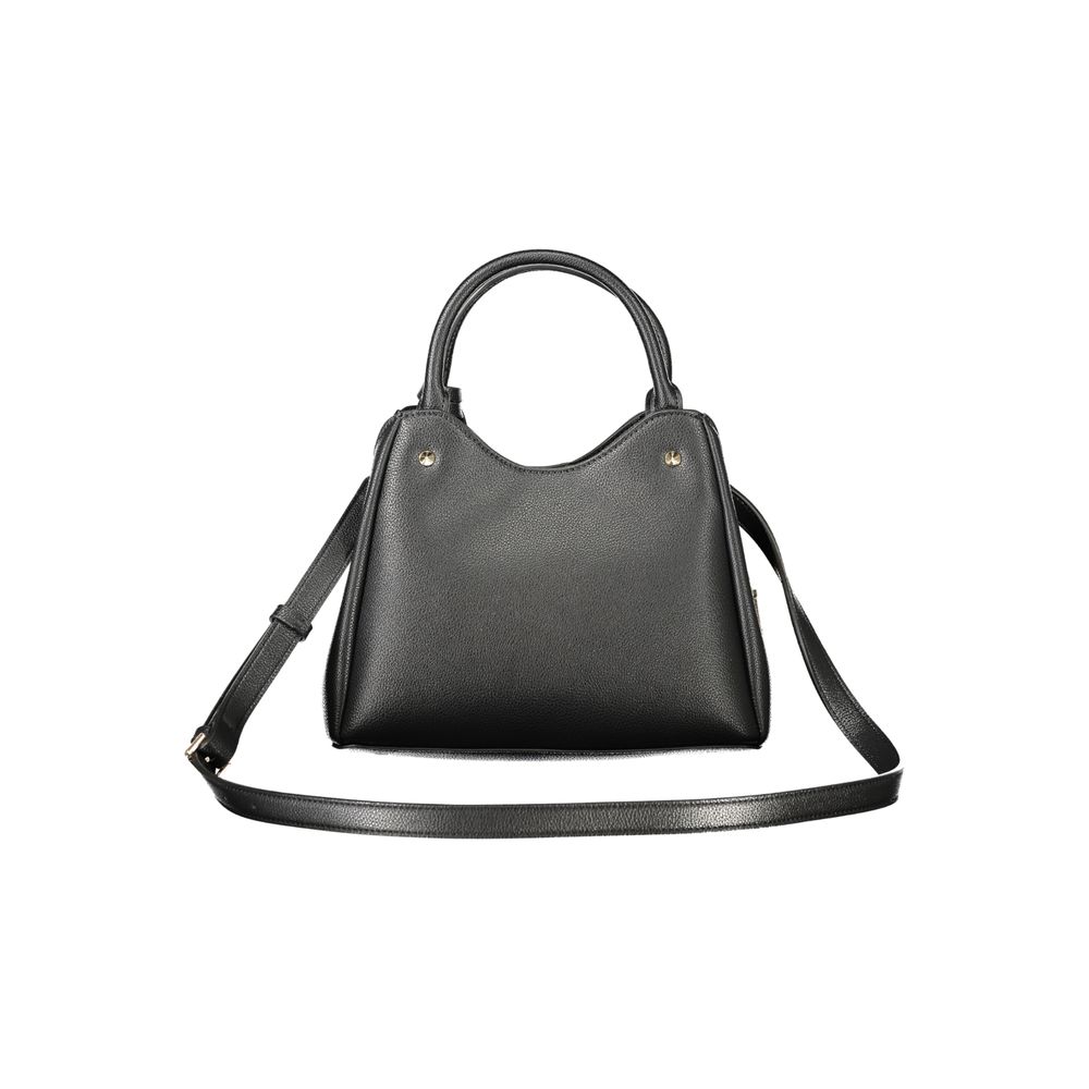 Black Polyurethane Women Handbag - ventzia