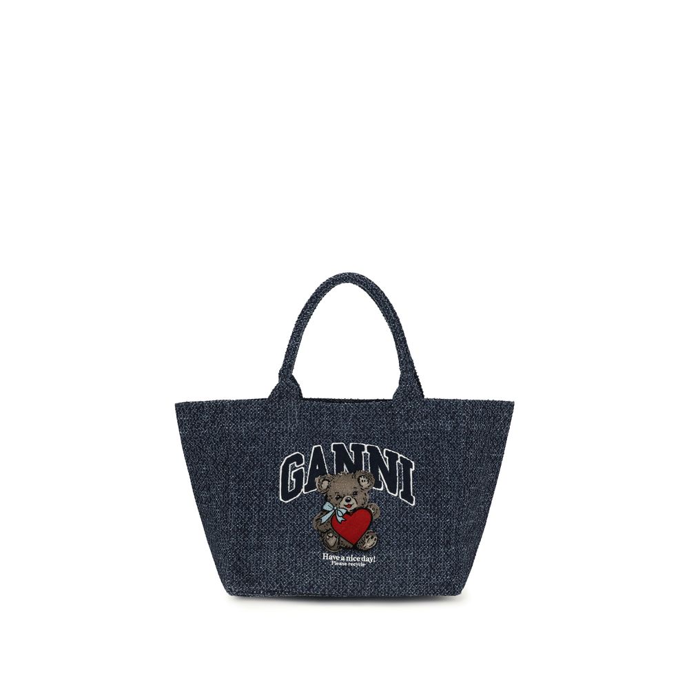 Blue Cotton Shoulder Bag - ventzia