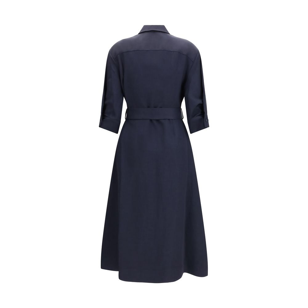 Blue Viscose Casual Dress - ventzia