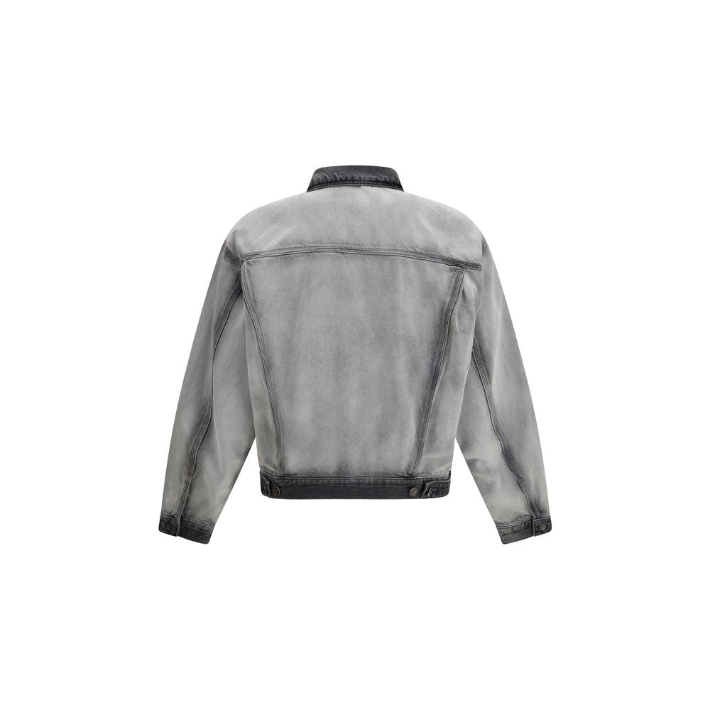 Gray Cotton Denim Jacket - ventzia