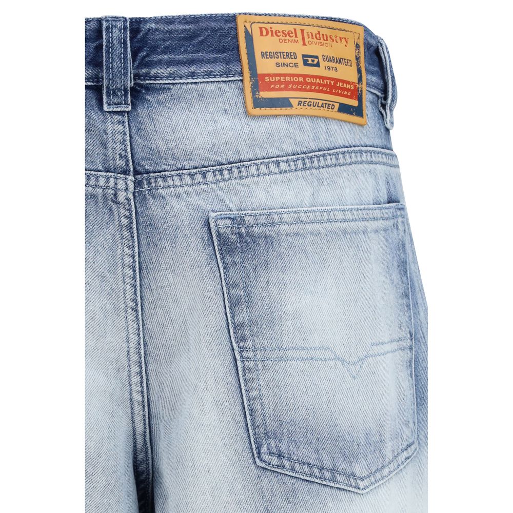 Blue Cotton Bootcut Jeans - ventzia