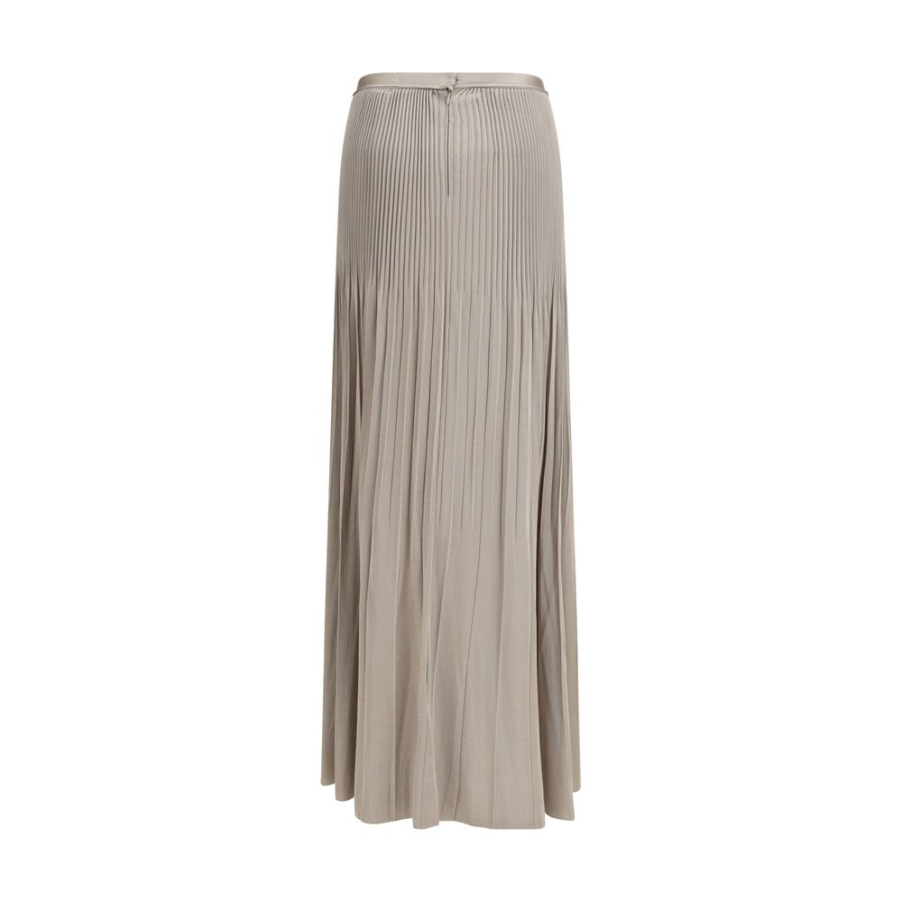 Gray Viscose Midi Skirt - ventzia