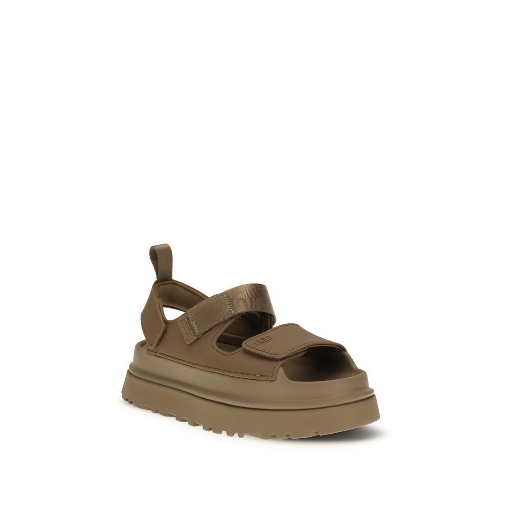 Brown Recycled Polyester Flat Sandals - ventzia