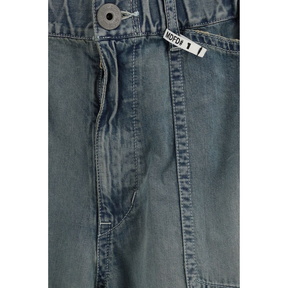 Blue Cotton Relaxed Fit Jeans - ventzia