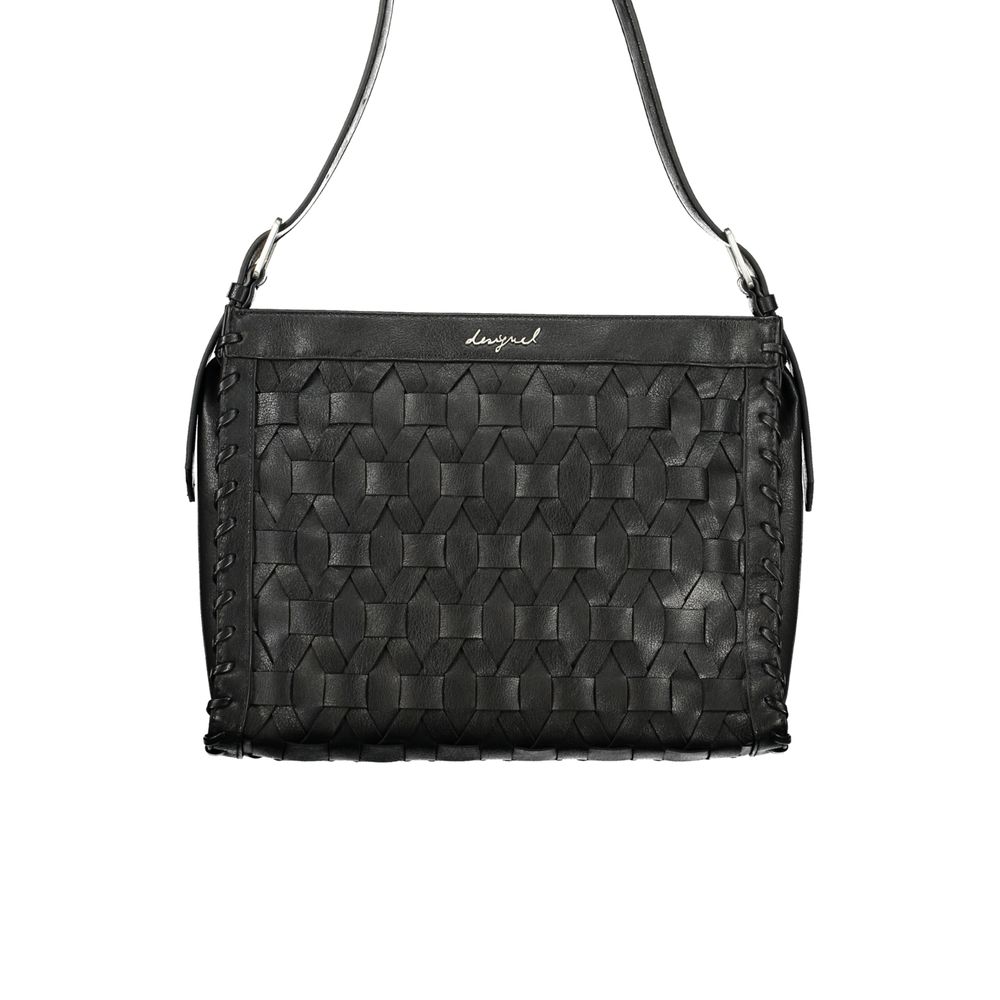 Black Polyurethane Women's Handbag - ventzia