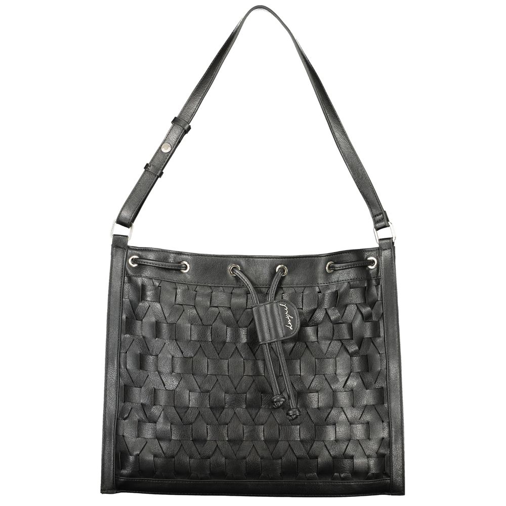 Black Polyurethane Women Backpack - ventzia