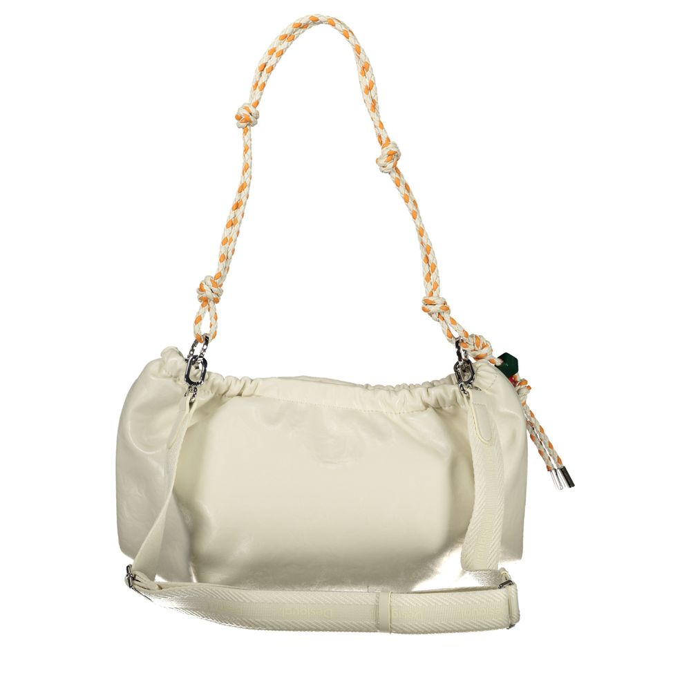 Ecru Polyurethane Women Handbag - ventzia