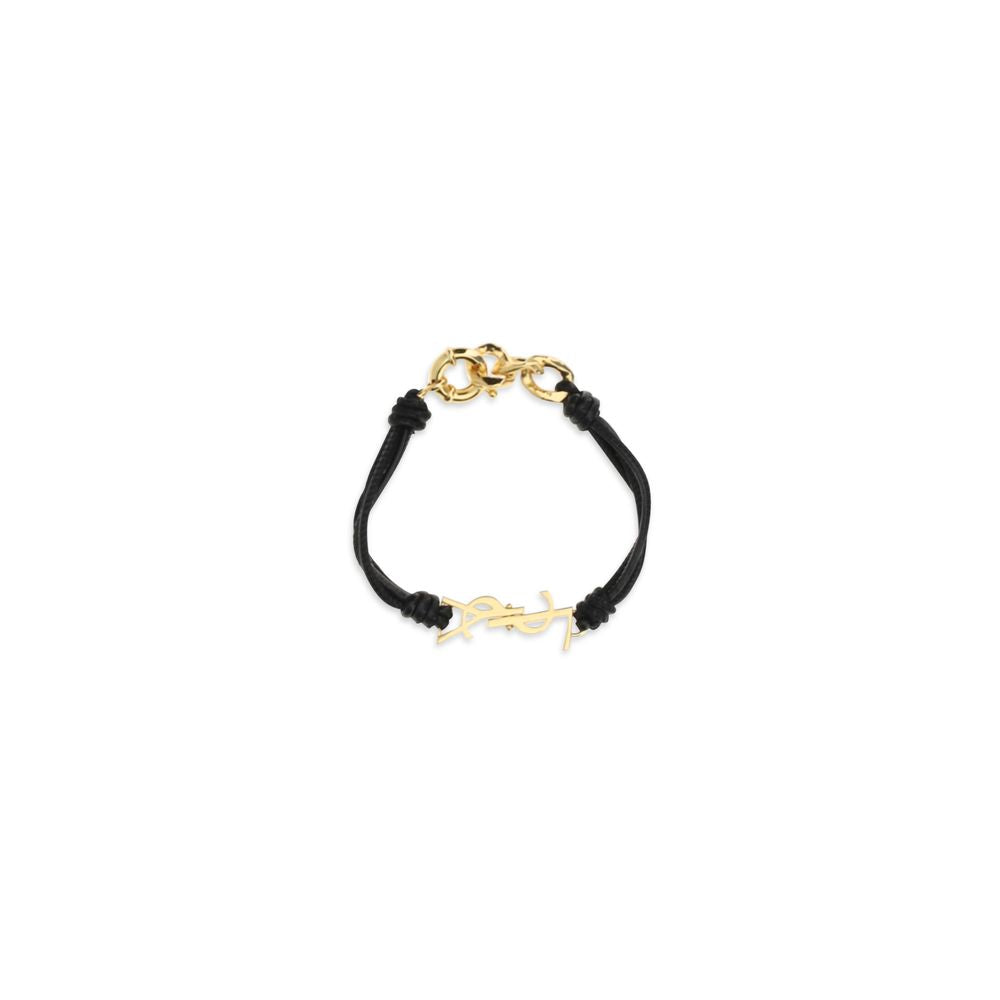 Black Calf Leather Bos Taurus Bracelet - ventzia