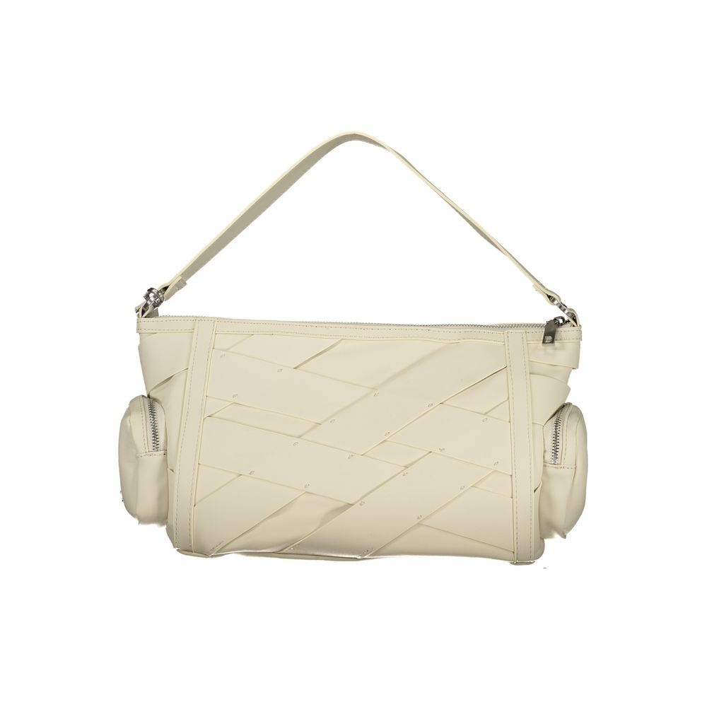 White Polyurethane Women's Shoulder Bag - ventzia