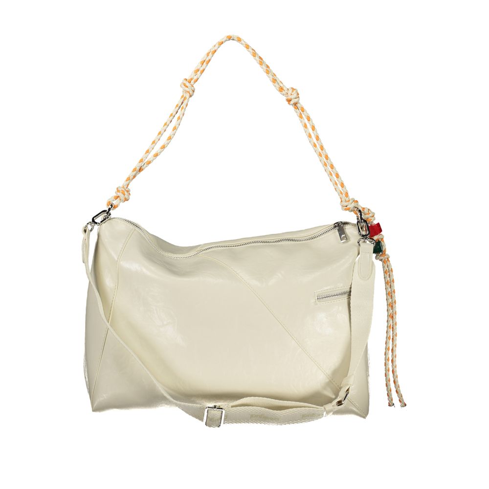 Ecru Polyurethane Women Handbag - ventzia