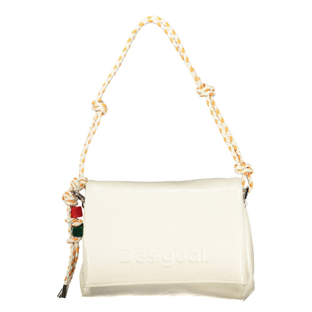 Ecru Polyurethane Women Handbag - ventzia