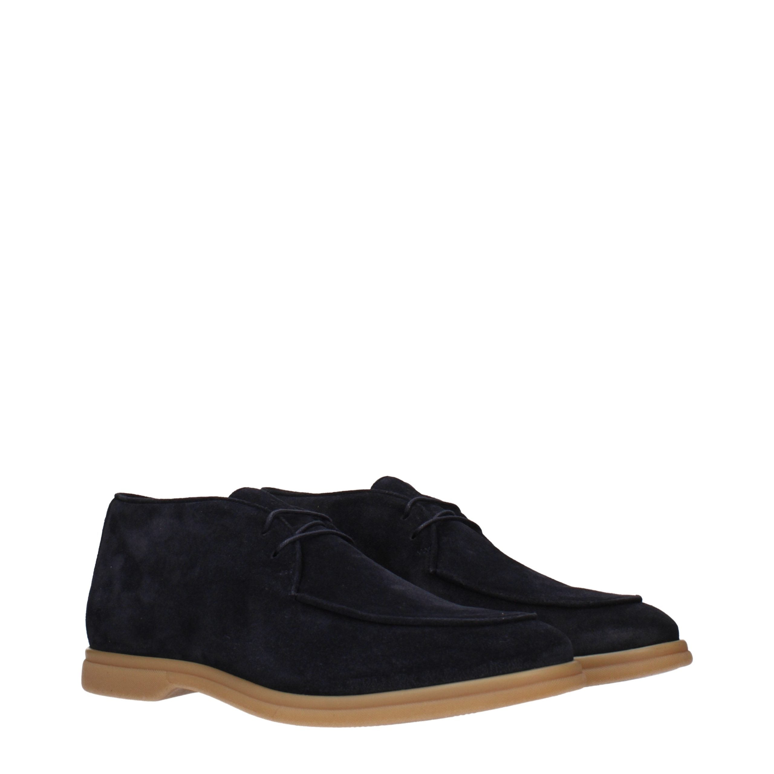 Blue Leather Oxfords And Derbies