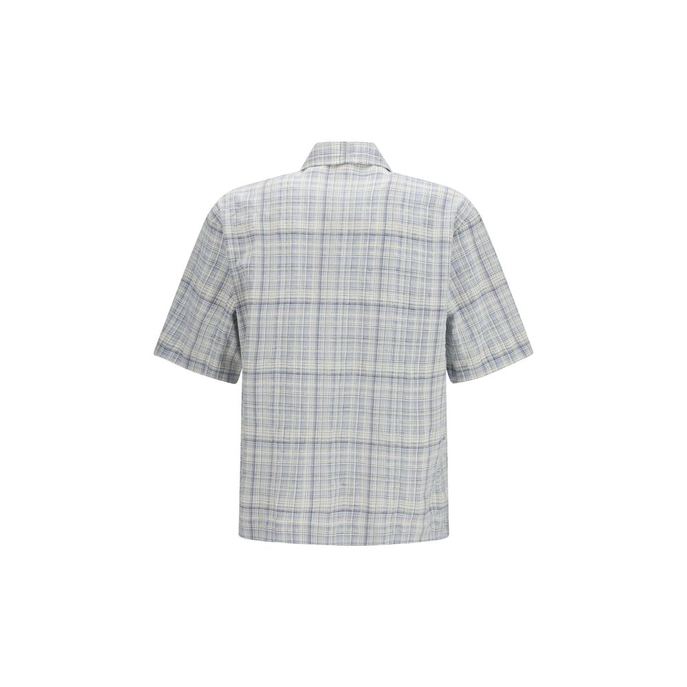 Blue Cotton Pattern Shirt - ventzia