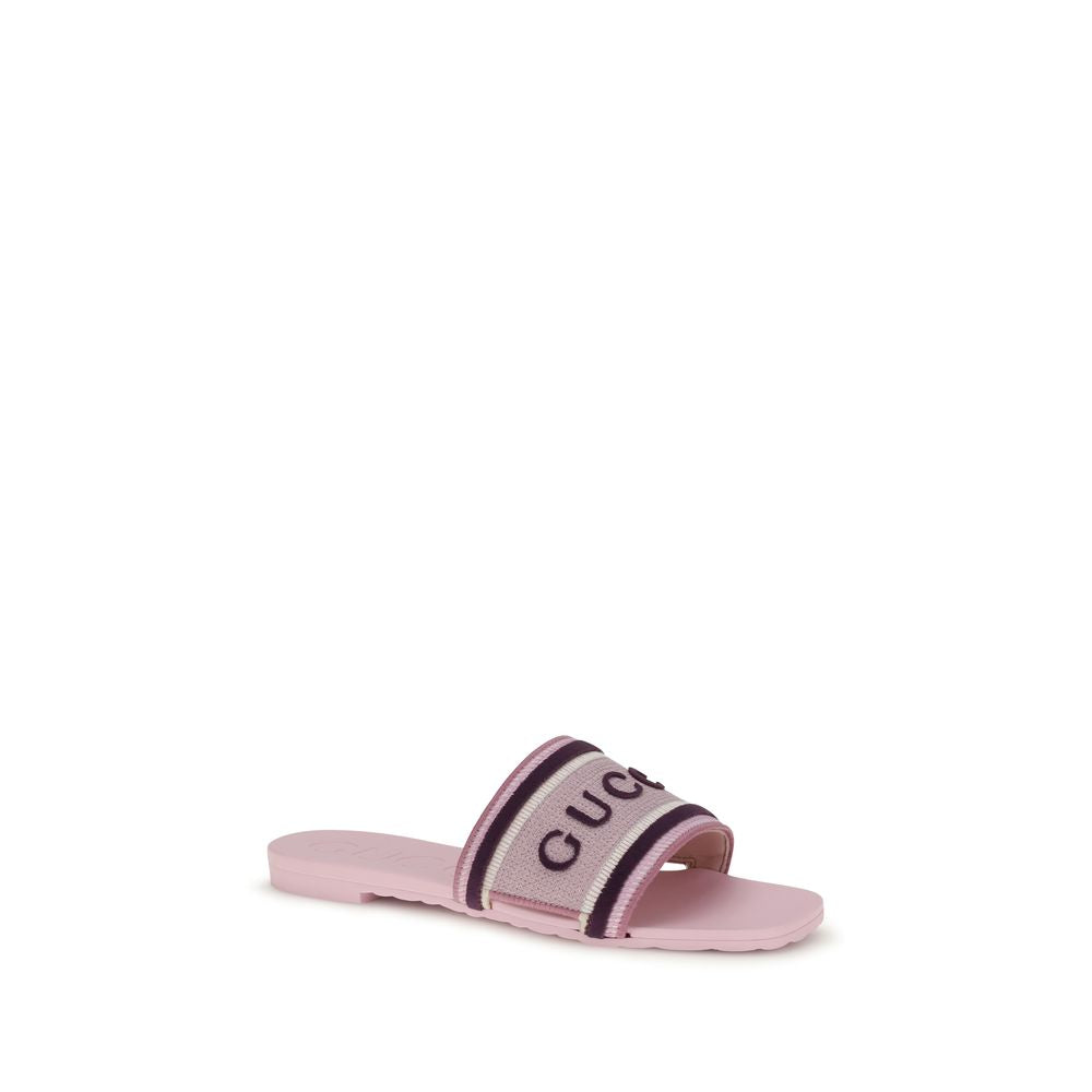 Multicolor Cotton Flat Sandals - ventzia