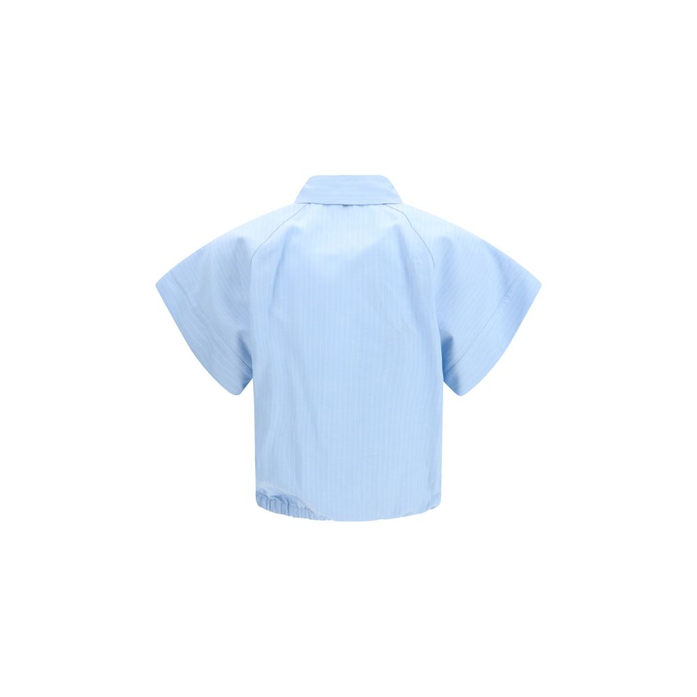 Blue Viscose Shortsleeve Shirt - ventzia