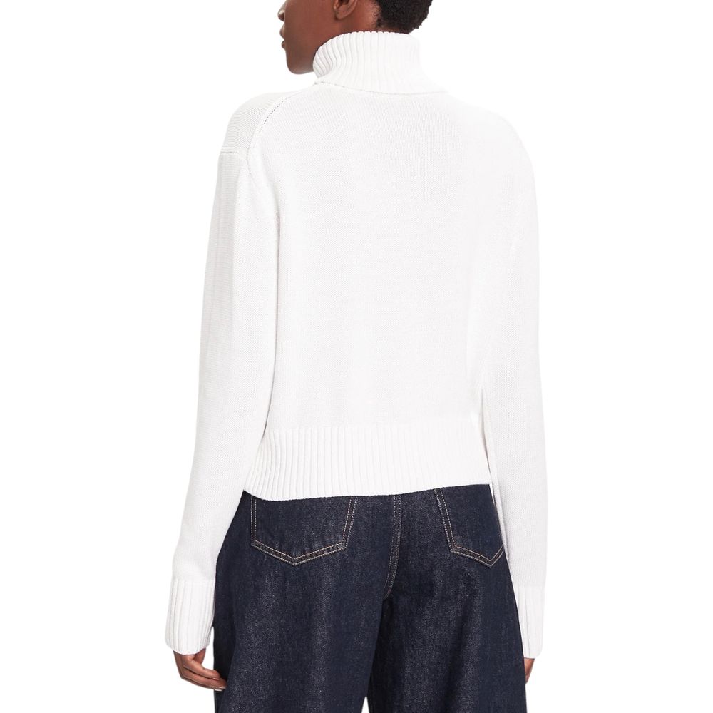 White Cotton Turtleneck - ventzia