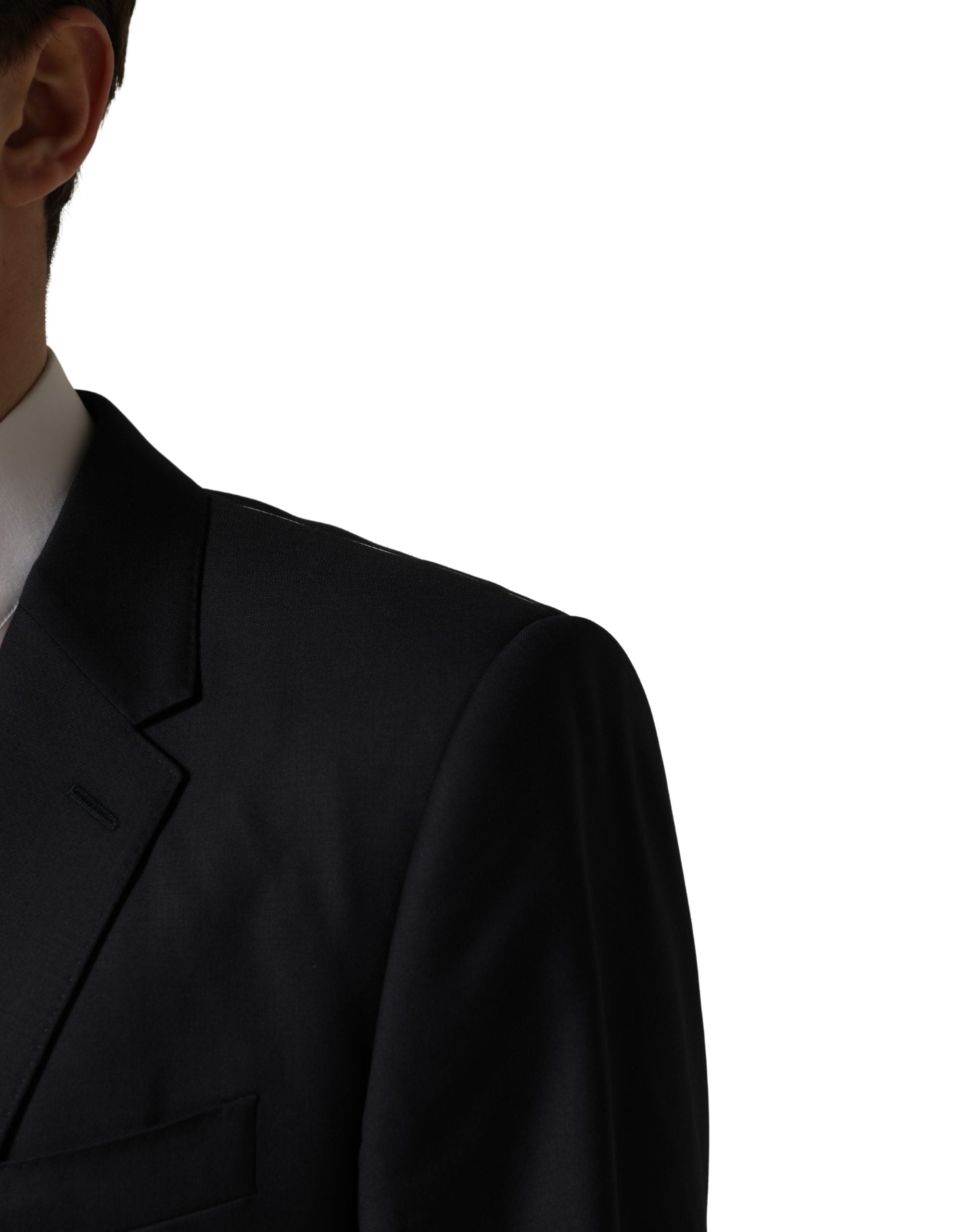 Black Wool Slim Fit Coat Men Jacket Blazer - ventzia