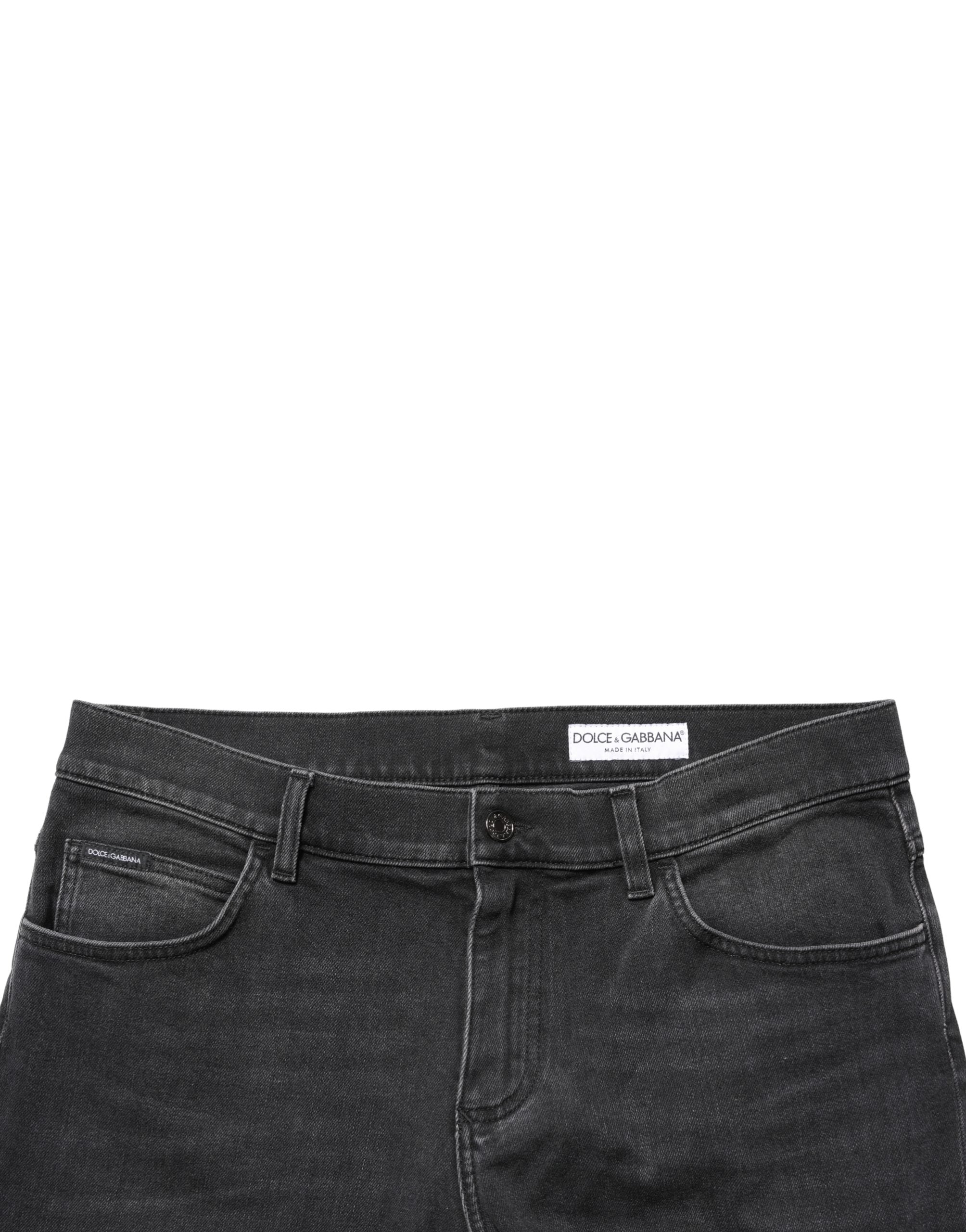 Black Cotton Stretch Regular SkinnyDenim Jeans - ventzia