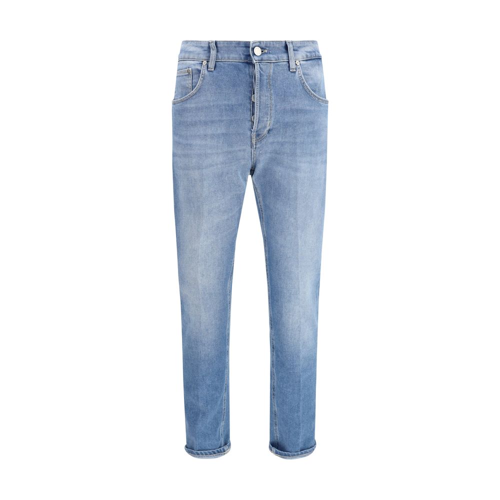 Blue Cotton Slim Fit Jeans - ventzia