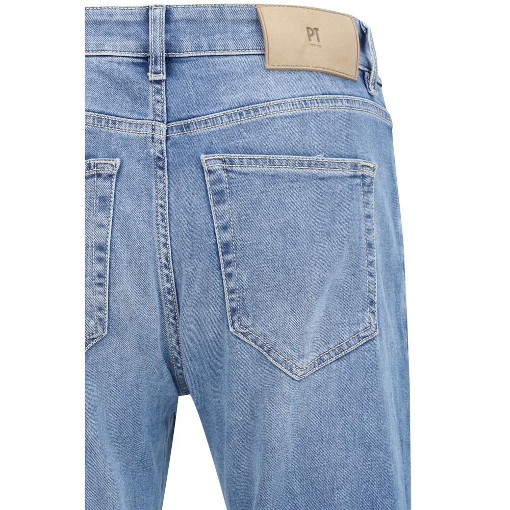 Blue Cotton Slim Fit Jeans - ventzia