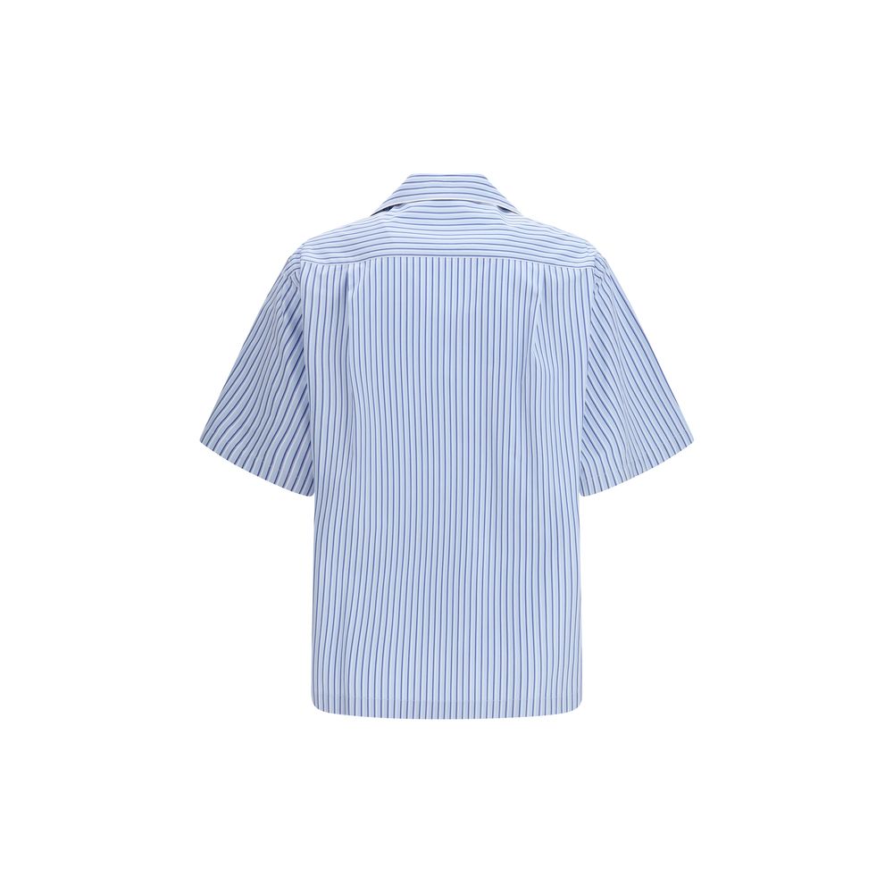 Blue Cotton Shortsleeve Shirt - ventzia