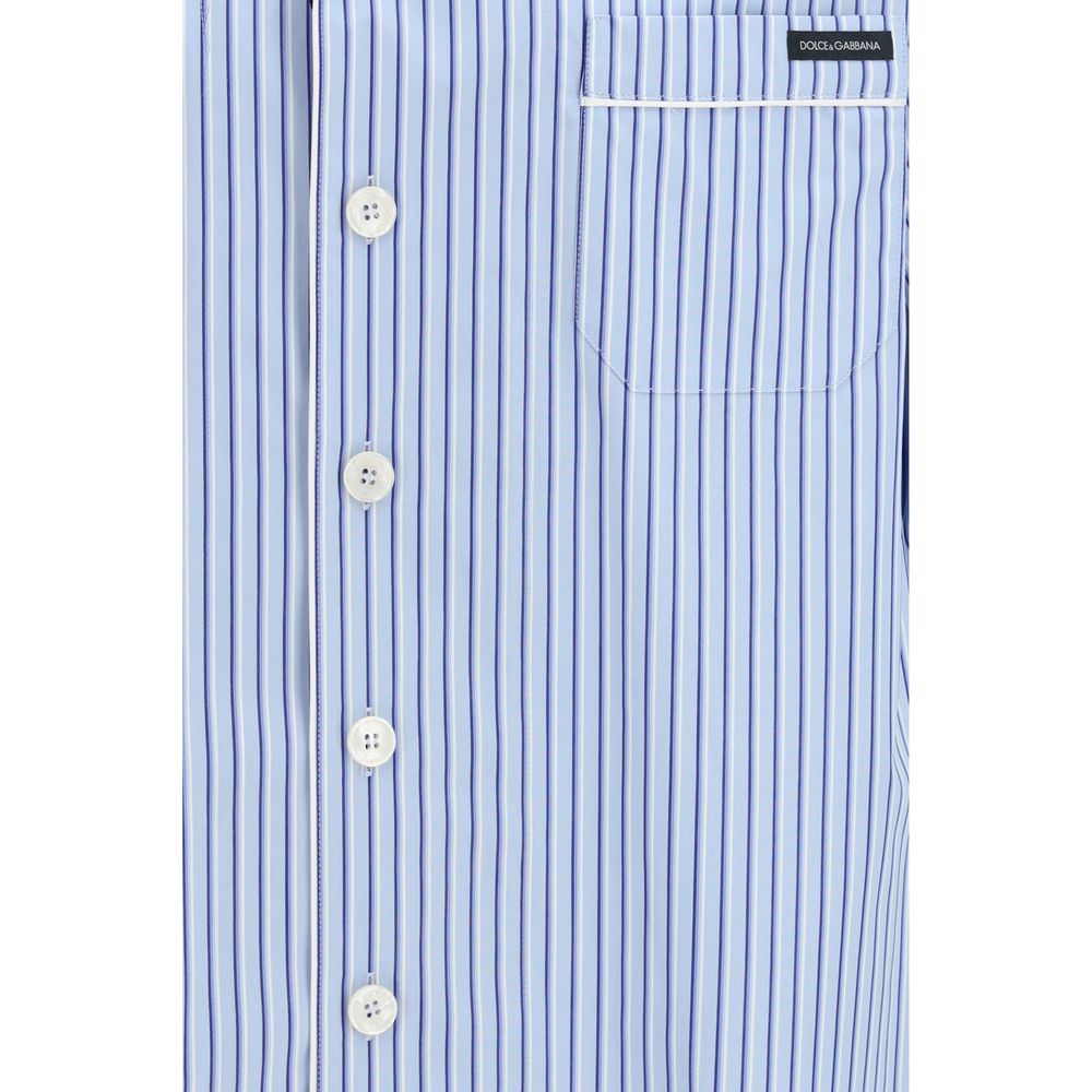 Blue Cotton Shortsleeve Shirt - ventzia