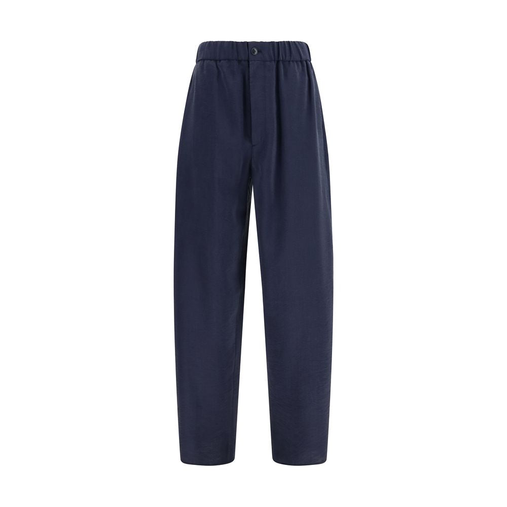 Blue Silk Casual Pants - ventzia