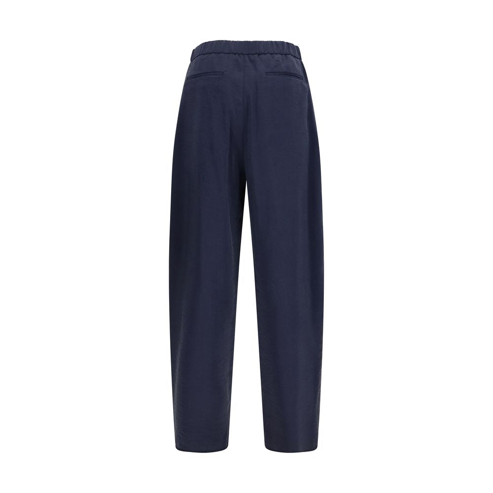 Blue Silk Casual Pants - ventzia