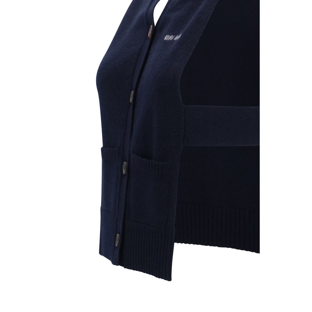 Blue Cashmere Sleeveles Sweater - ventzia