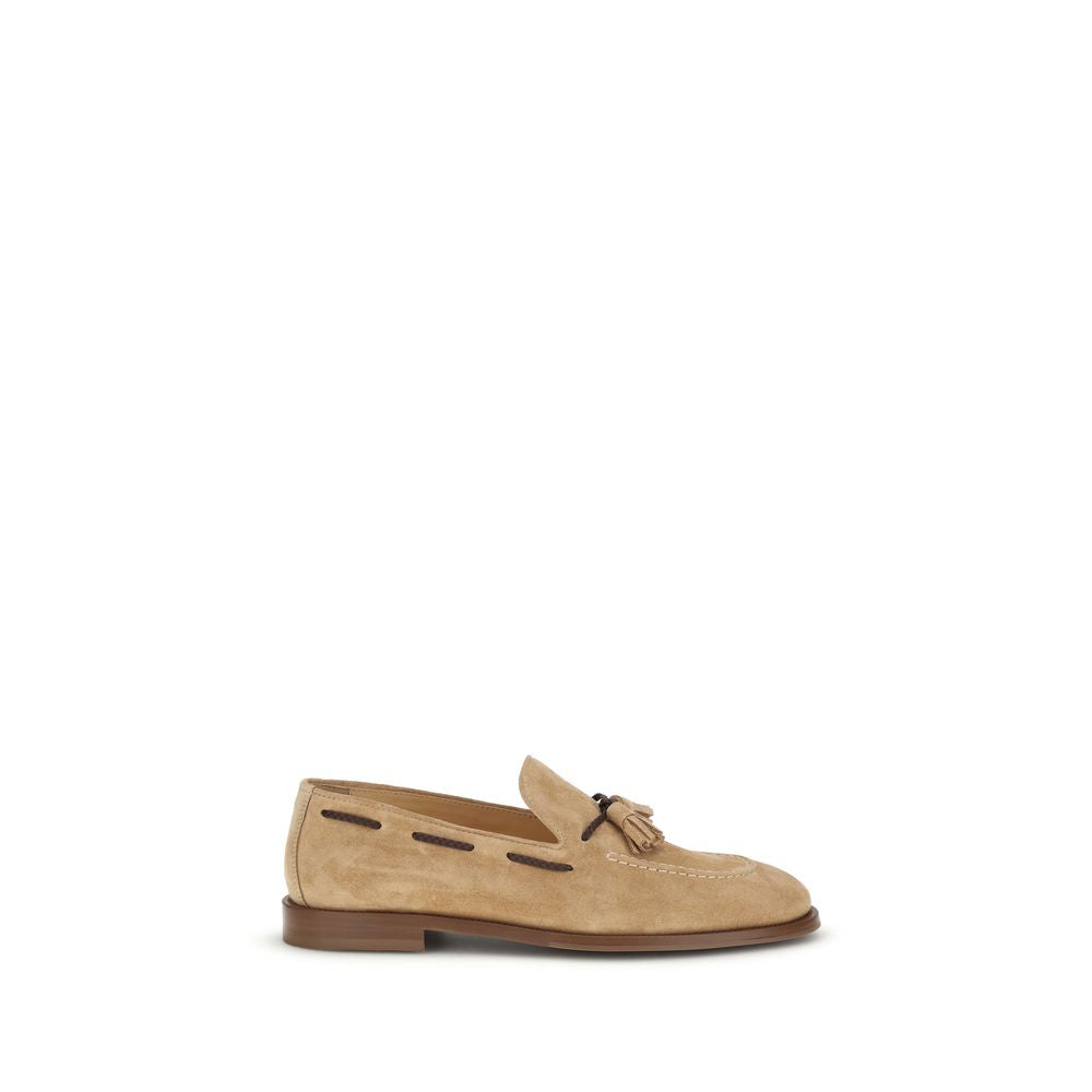 Brown Calf Leather Bos Taurus Slip-On Loafers - ventzia