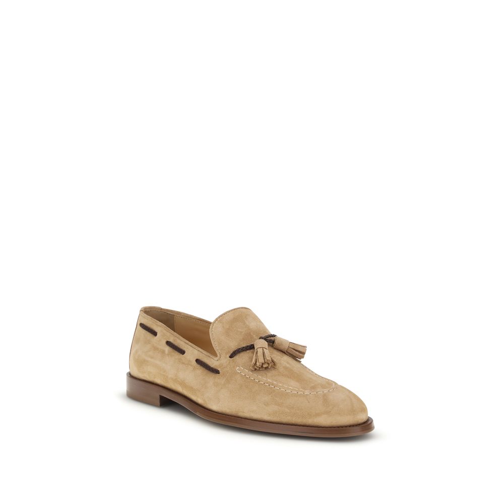 Brown Calf Leather Bos Taurus Slip-On Loafers - ventzia