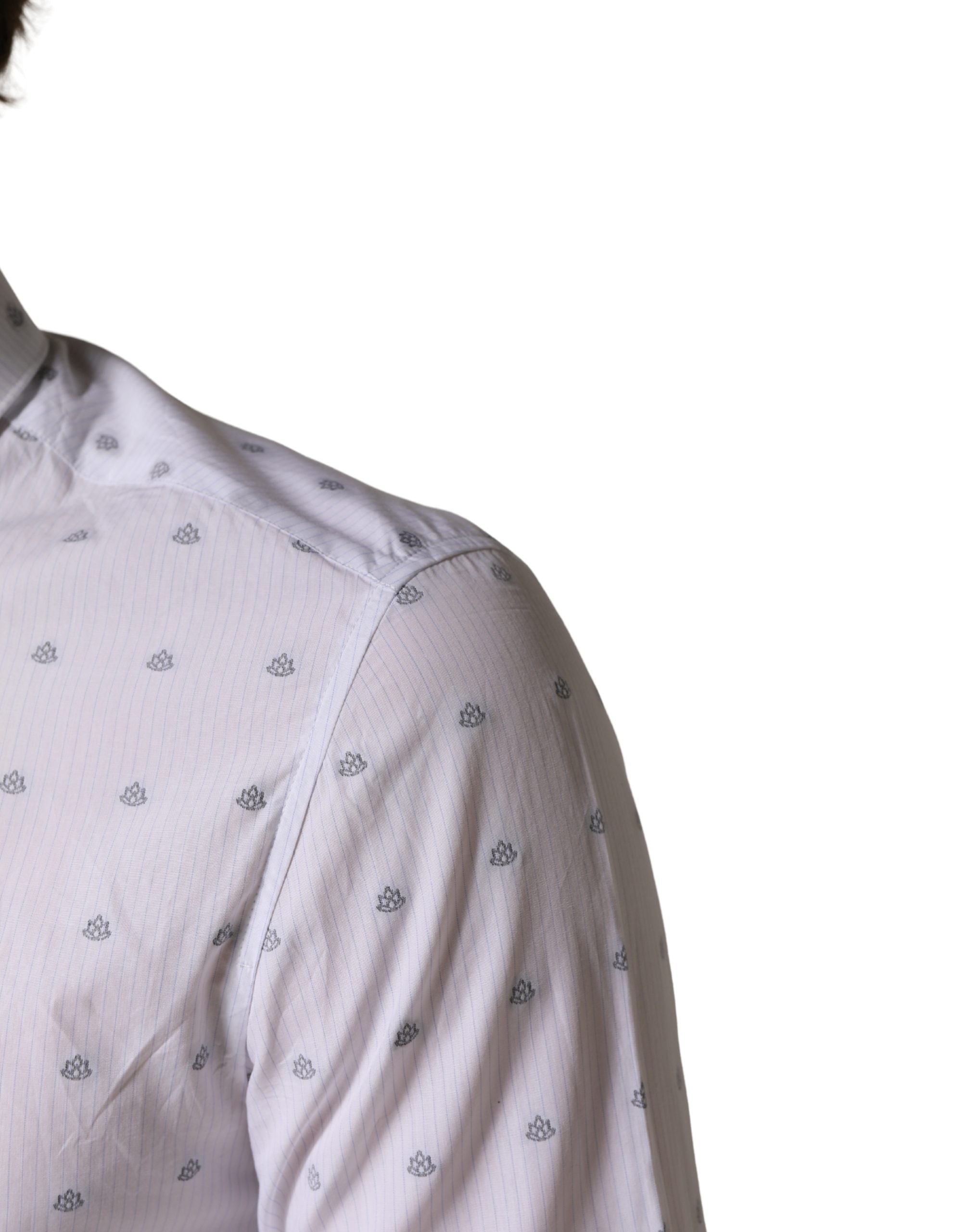 White Cotton Slim Fit Collared Men Dress Shirt - ventzia