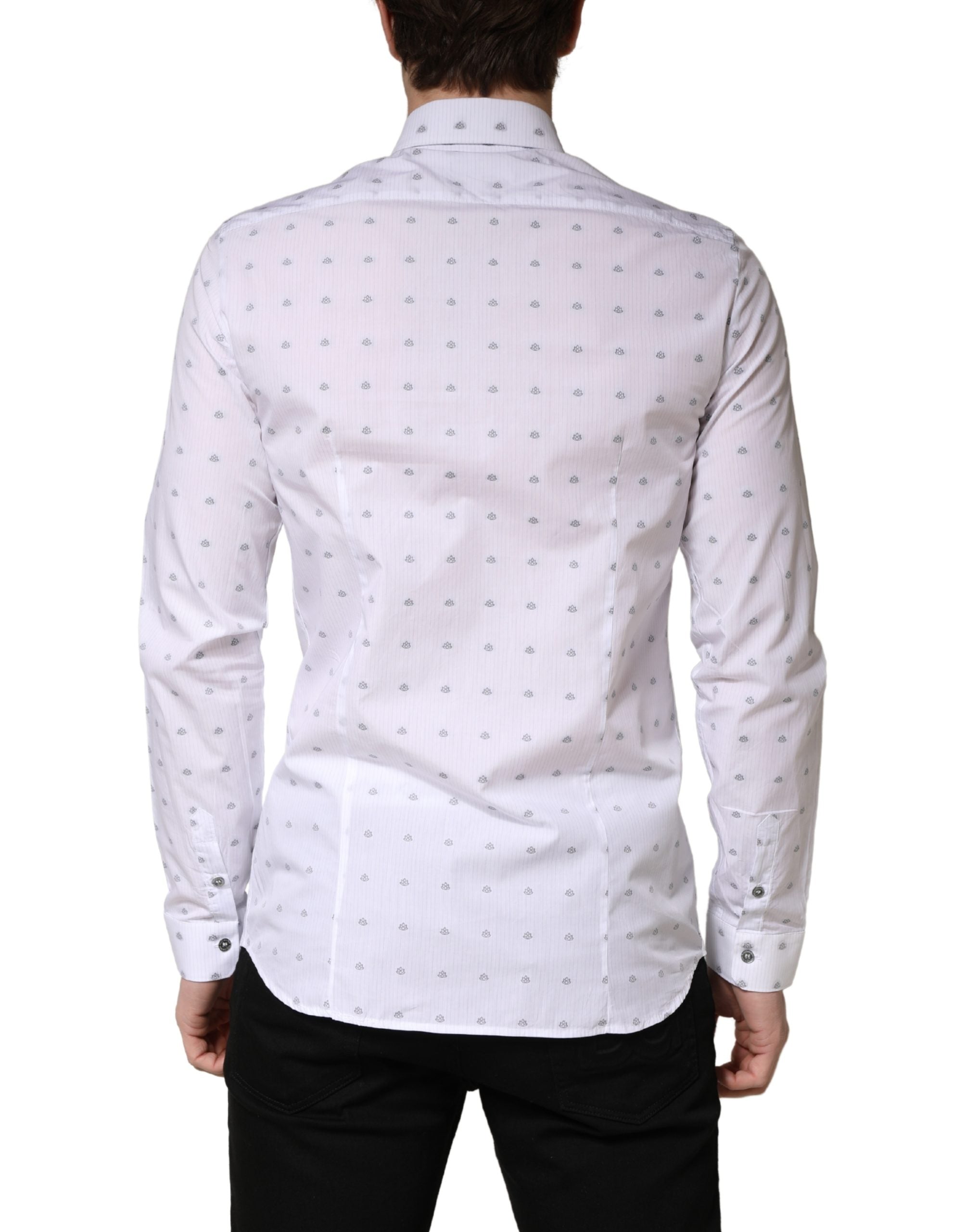 White Cotton Slim Fit Collared Men Dress Shirt - ventzia