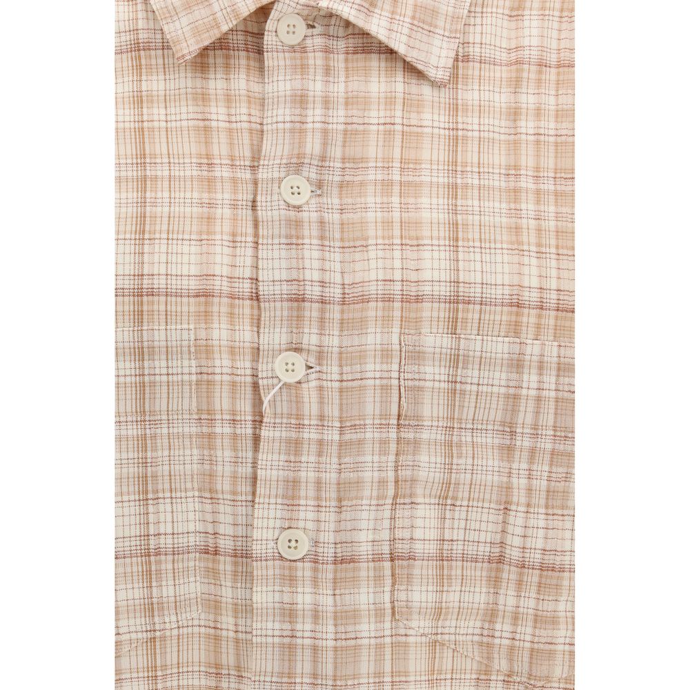 Orange Cotton Pattern Shirt - ventzia