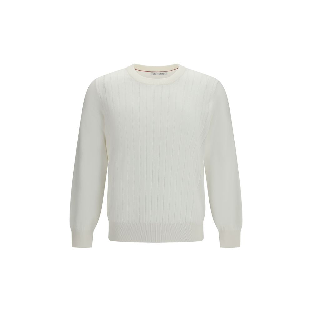 White Cotton Sweatshirt - ventzia