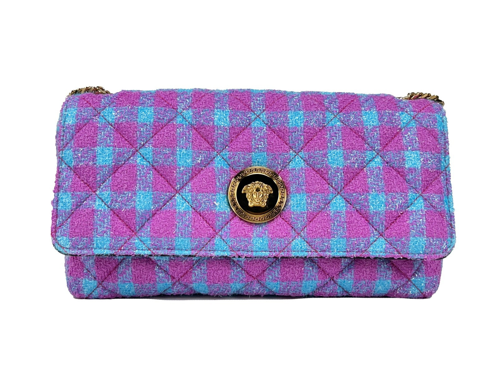 Versace Wool Lurex Medium Shoulder Crossbody Bag - ventzia
