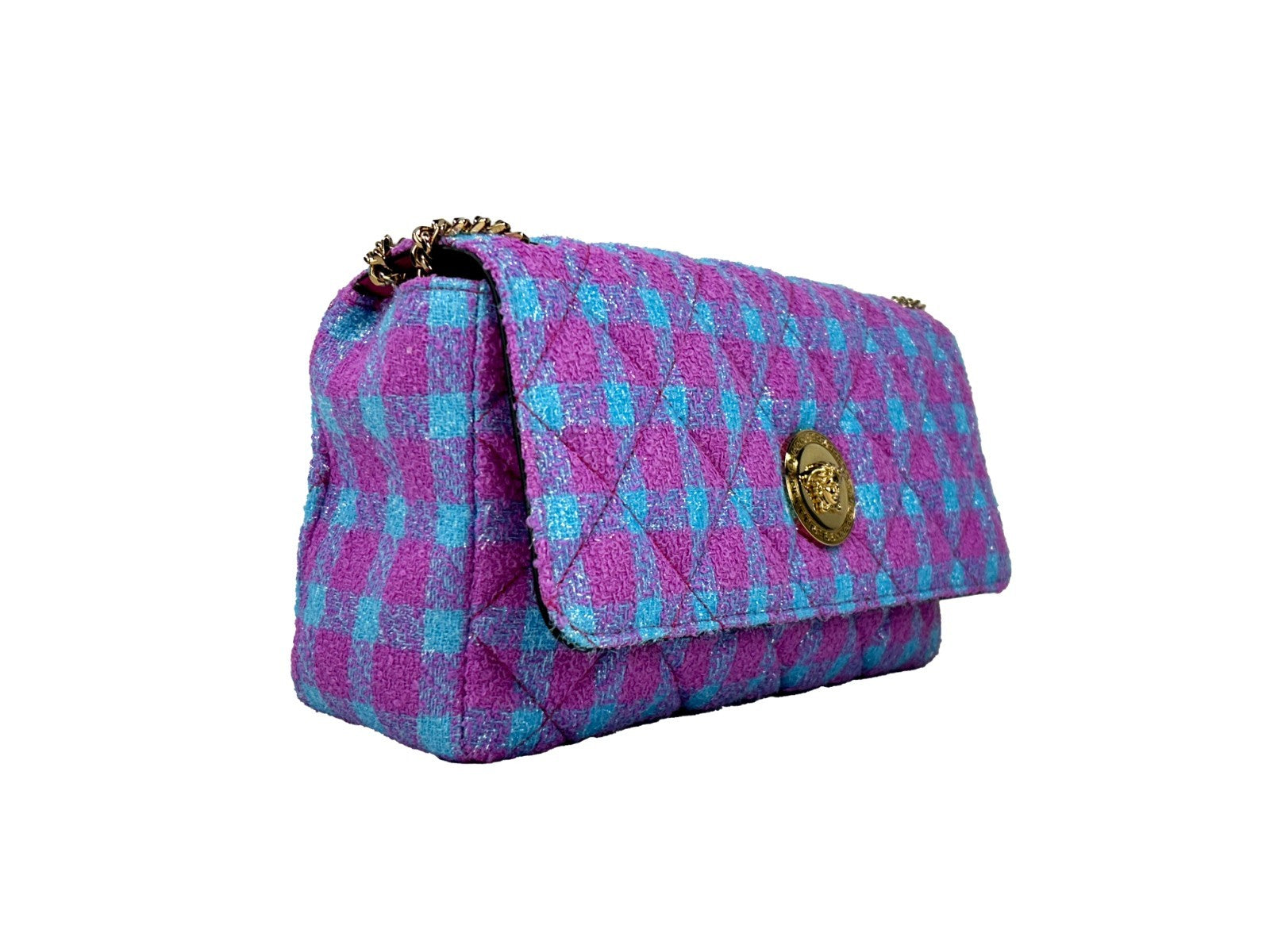 Versace Wool Lurex Medium Shoulder Crossbody Bag - ventzia