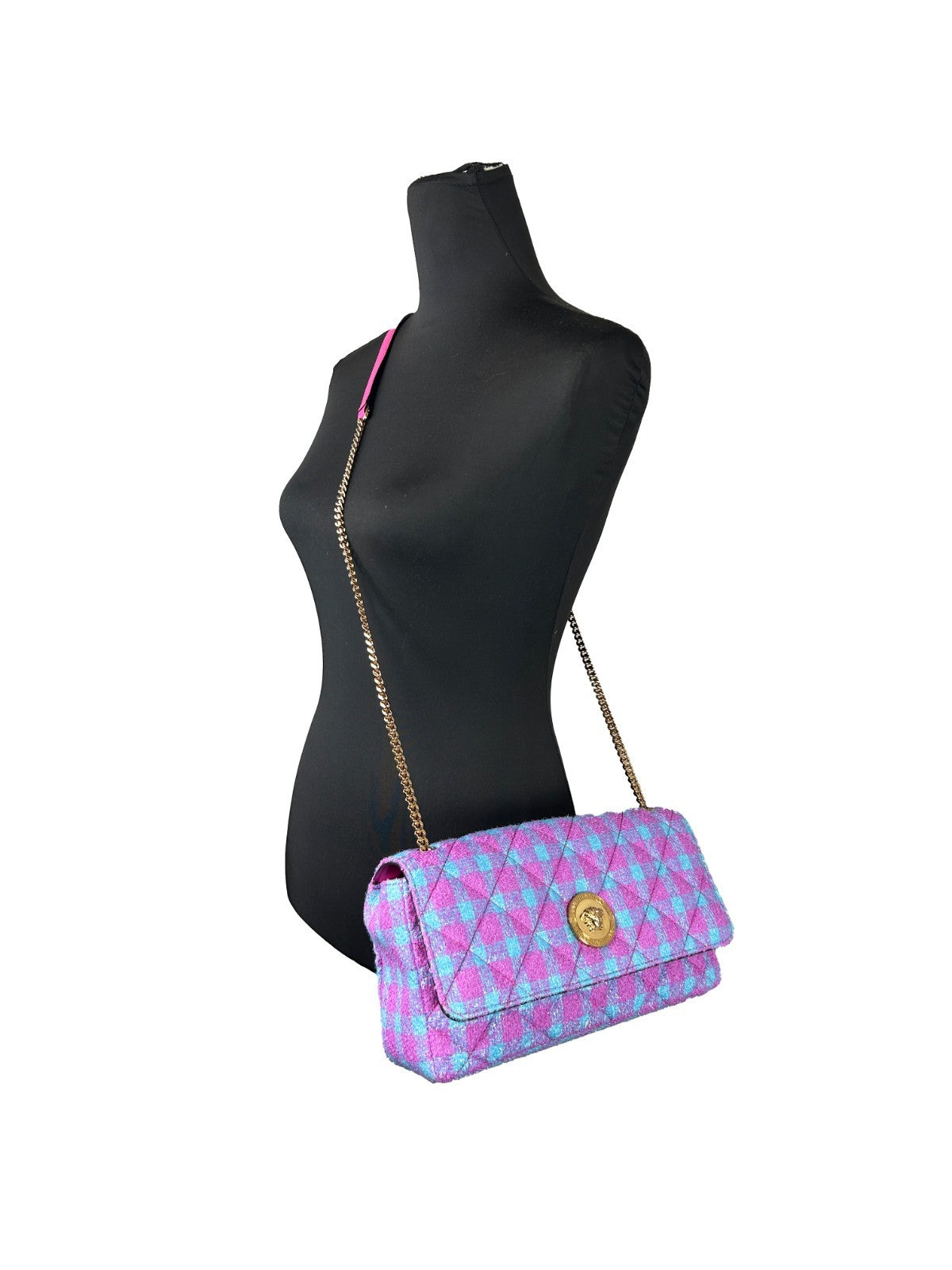 Versace Wool Lurex Medium Shoulder Crossbody Bag - ventzia