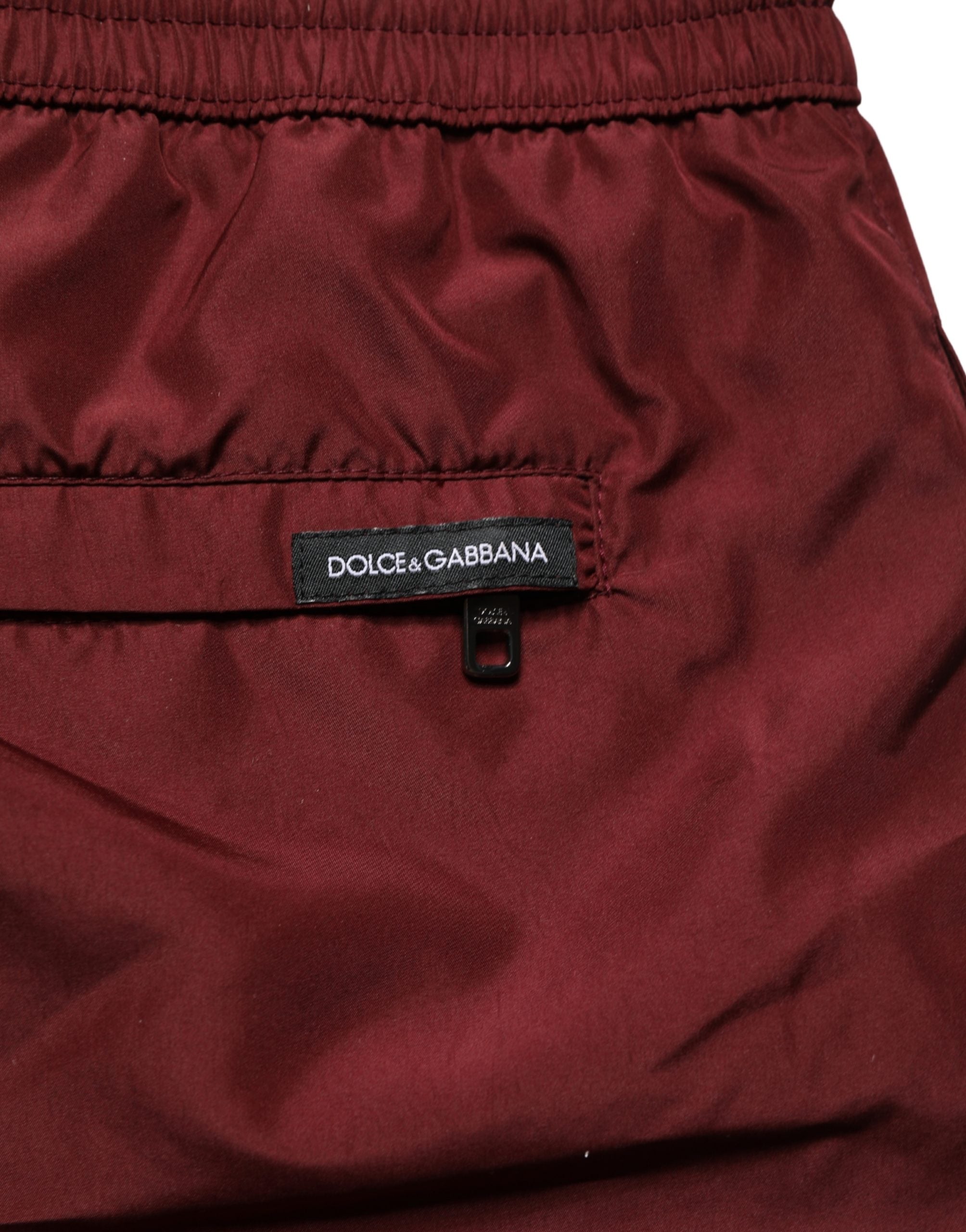 Maroon Polyester Drawstring Shorts Swimwear - ventzia