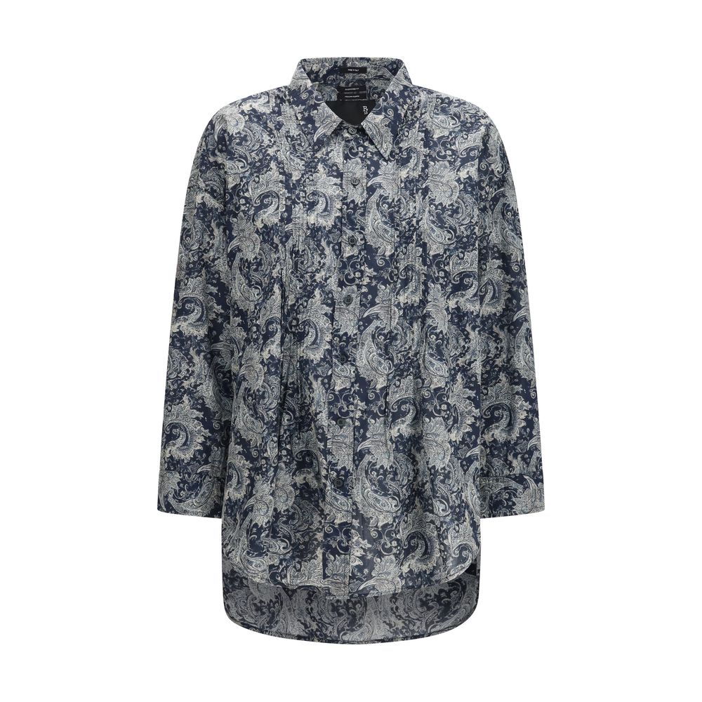 Blue Cotton Pattern Shirt