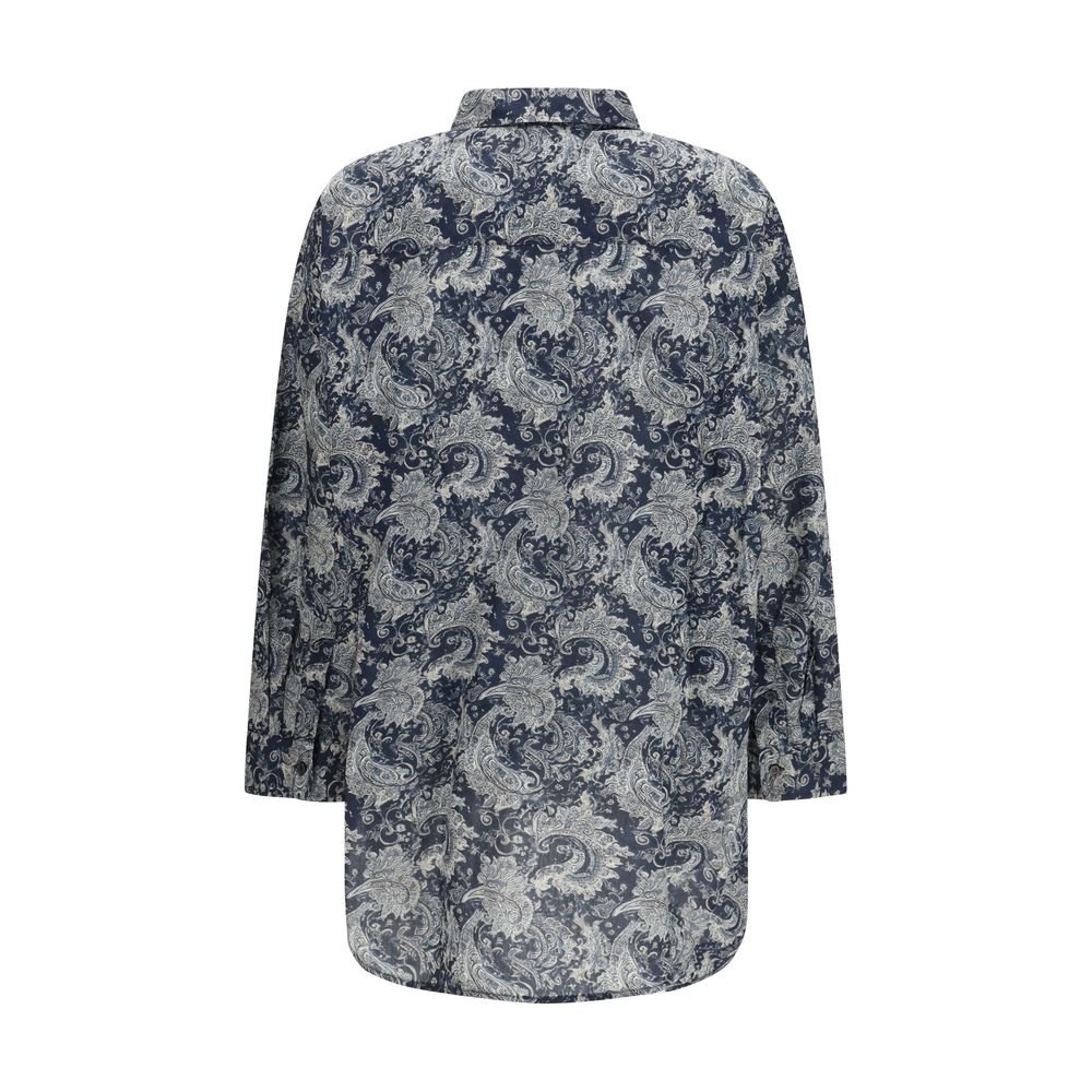 Blue Cotton Pattern Shirt