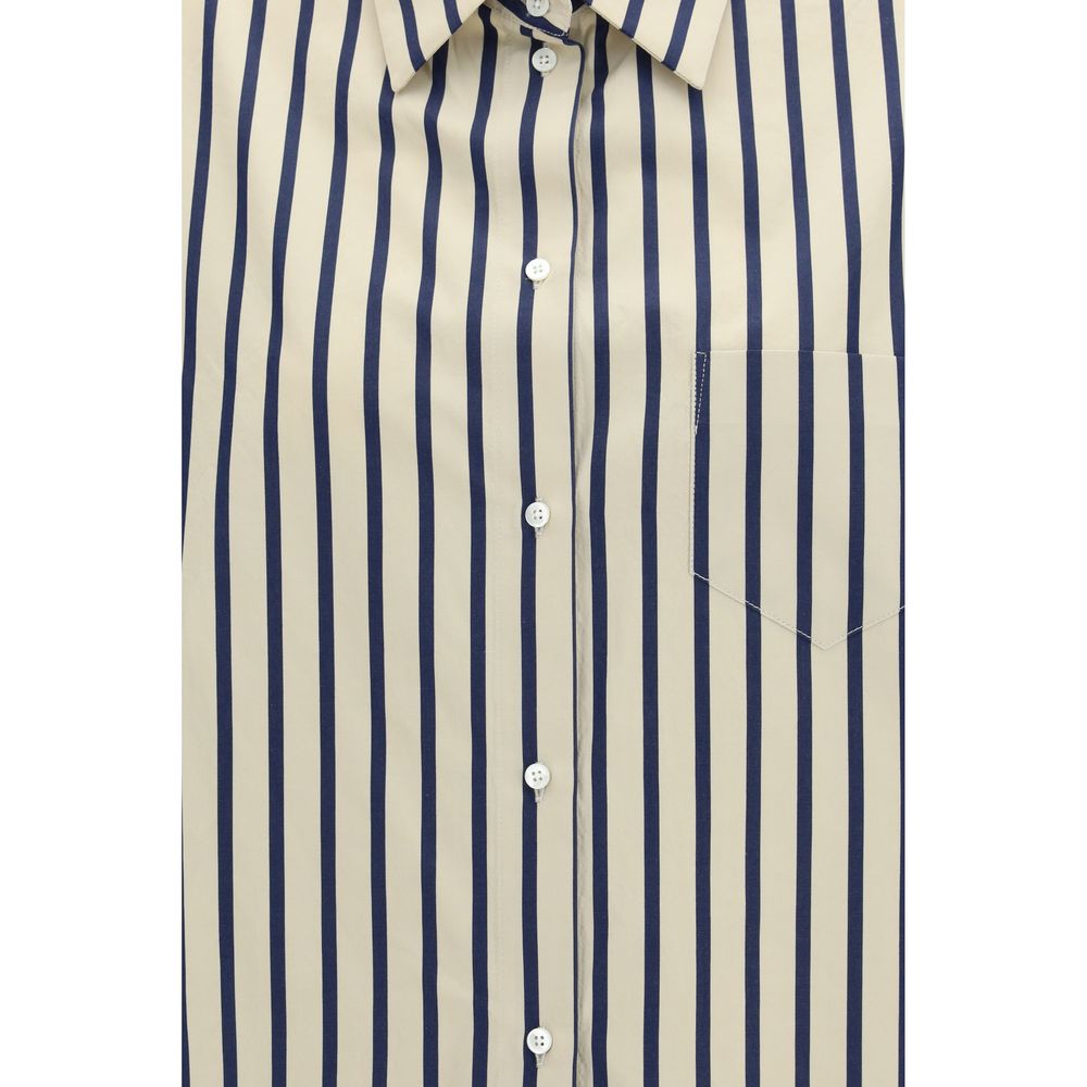 Blue Cotton Pattern Shirt - ventzia