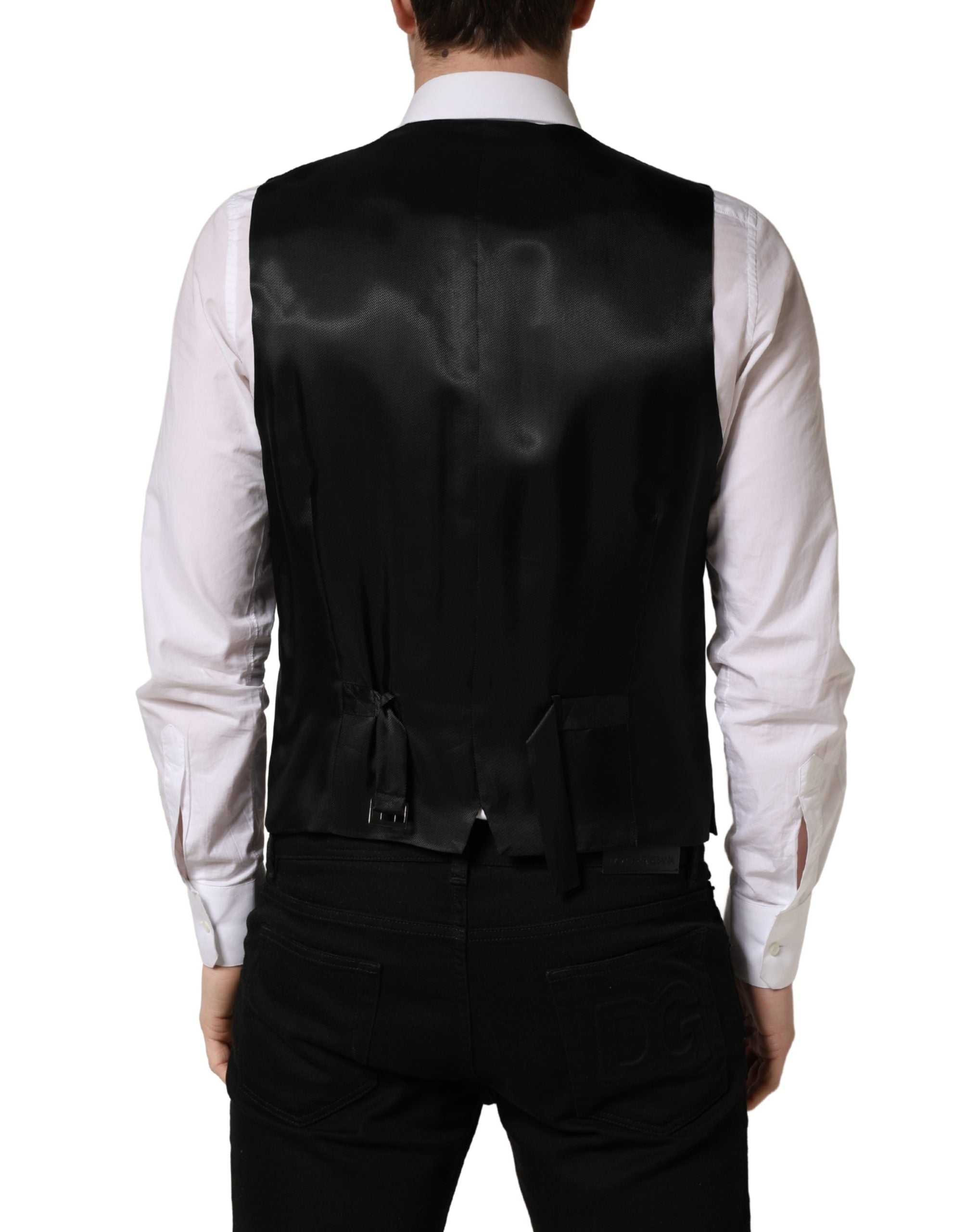 Dark Gray Single Breasted Men Waistcoat Vest - ventzia