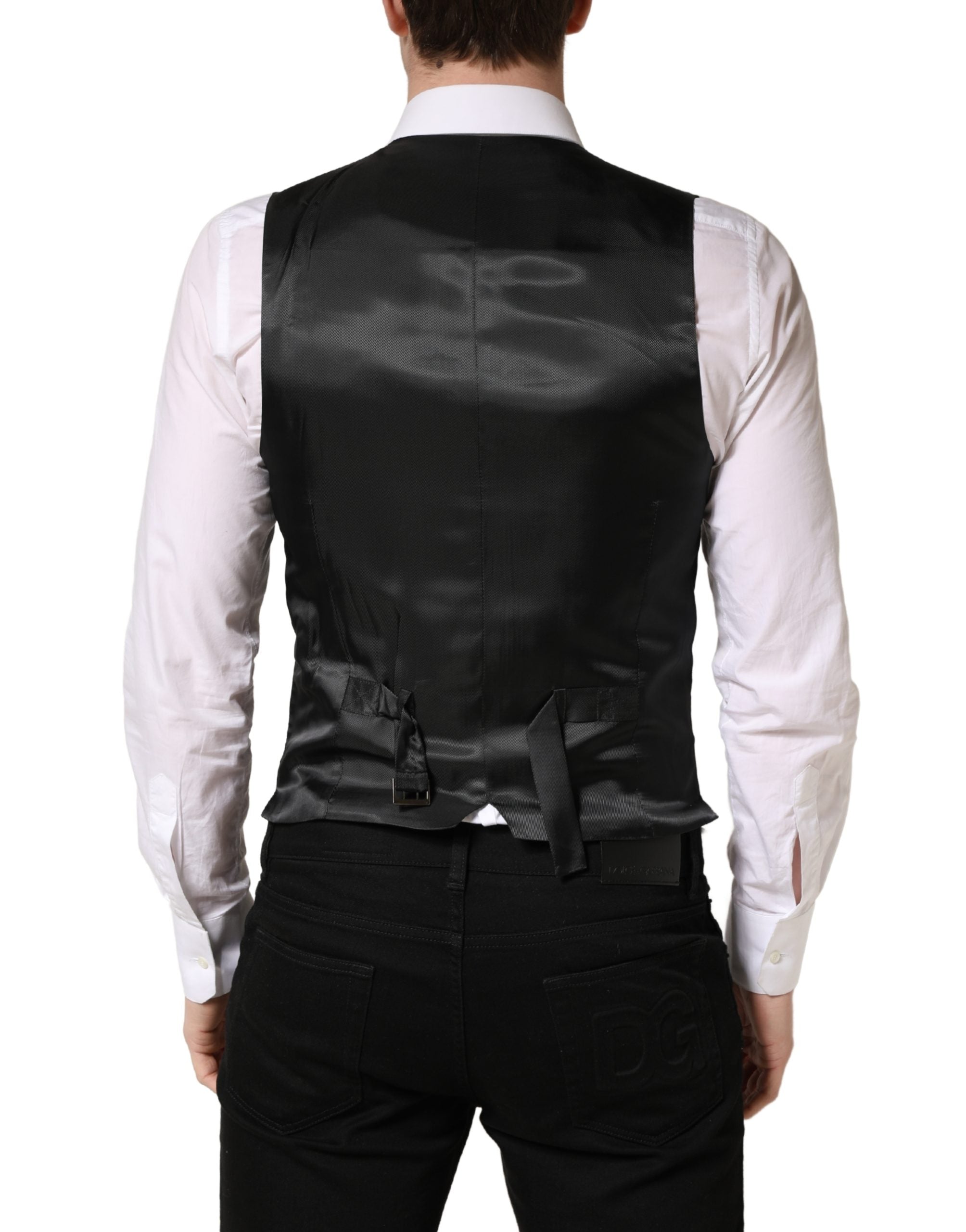 Dark Gray Wool Dress Formal Waistcoat Vest - ventzia