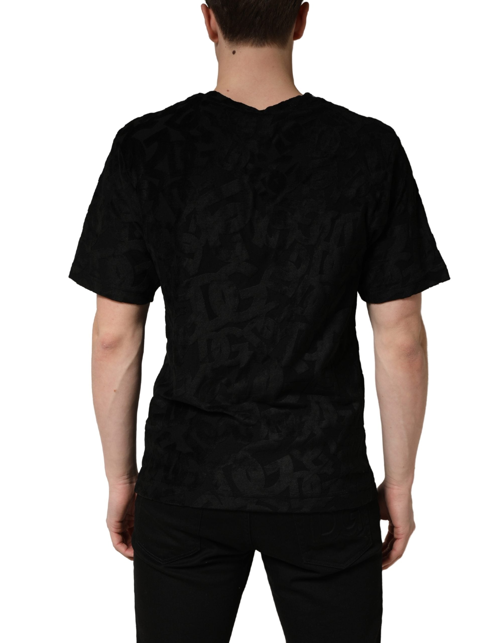 Black DG Mania Logo Print Casual  T-shirt - ventzia