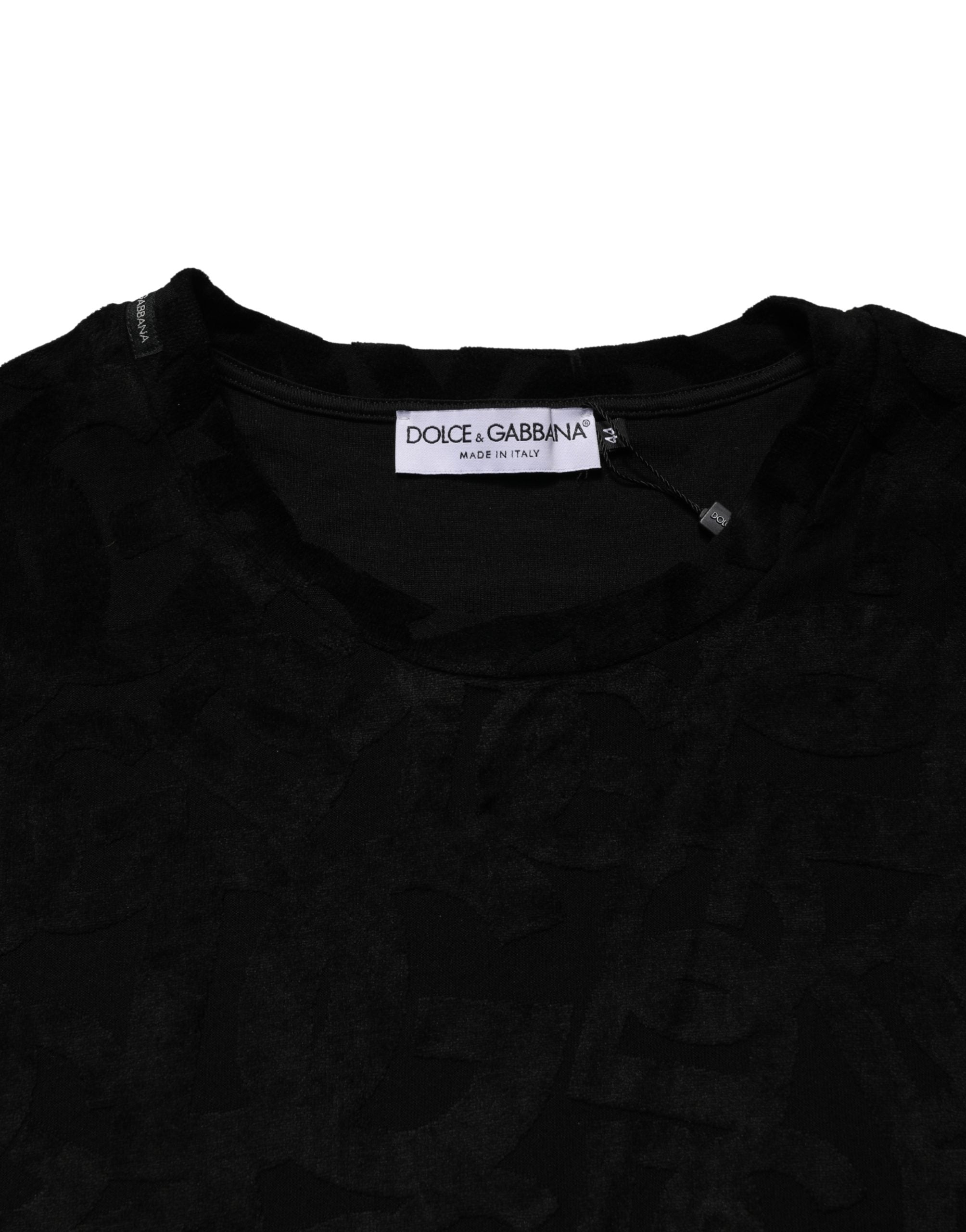 Black DG Mania Logo Print Casual  T-shirt - ventzia