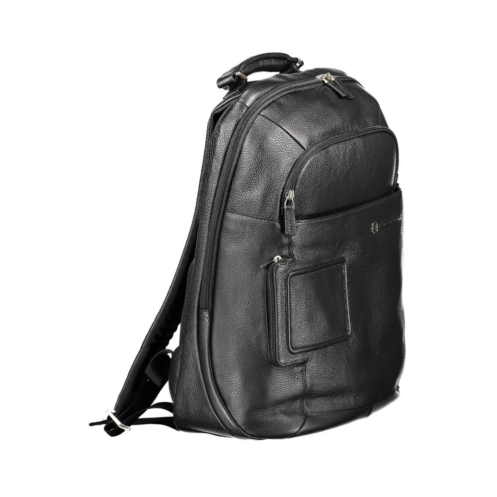 Black Leather Men's Backpack - ventzia