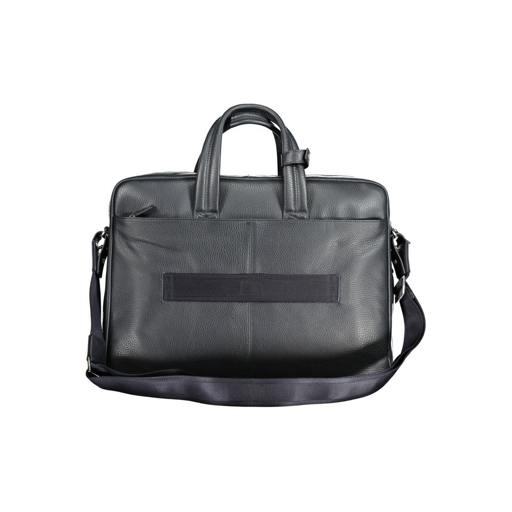 Blu Leather Men Briefcase - ventzia