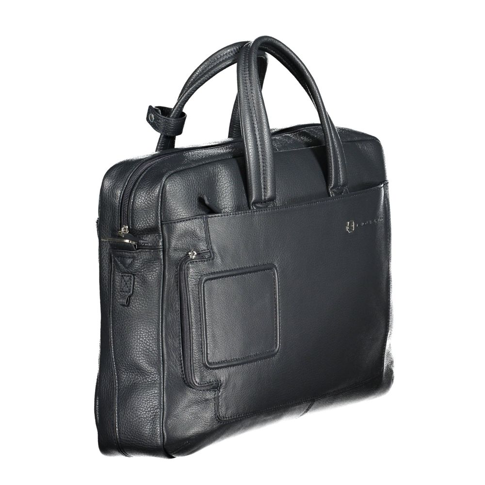 Blu Leather Men Briefcase - ventzia