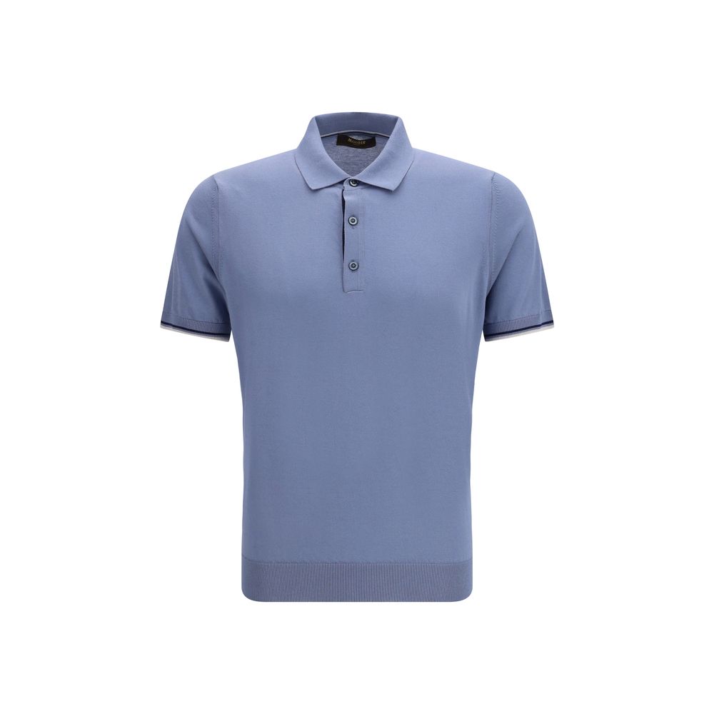 Blue Cotton Polo Shirt - ventzia
